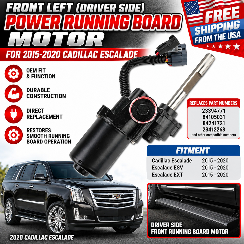 Front Left Driver Side Power Running Board Motor for 2015-2020 Cadillac Escalade